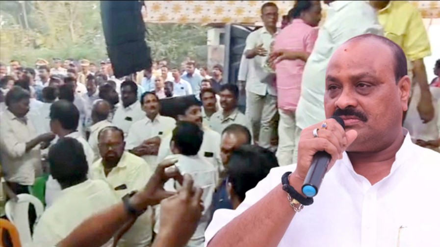 ప‌వ‌న్ పేరు ప‌ల‌క‌రా..? మంత్రి అచ్చెన్న‌ను నిల‌దీసిన జ‌న‌సైనికులు