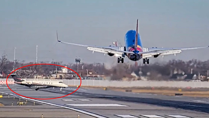 రన్వేపై ఊహించని డ్రామా.. తప్పిన పెను ప్రమాదం