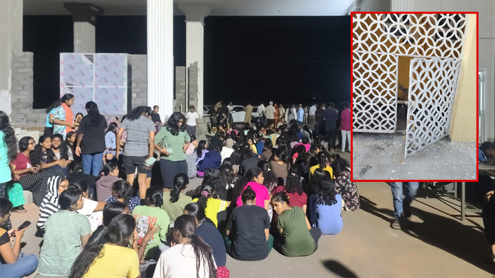'అమ్మాయిల‌ బాత్రూమ్‌ల్లోకి తొంగిచూస్తున్నారు'.. అర్ధ‌రాత్రి విద్యార్థినుల ఆందోళ‌న‌