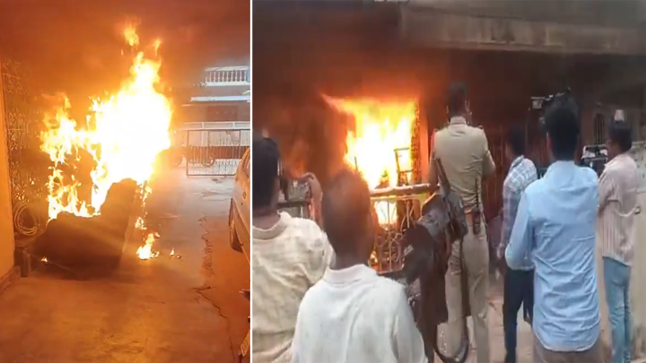 'సాక్షి' ఆఫీస్‌కు నిప్పు.. ఫ‌ర్నిచ‌ర్ ద‌హ‌నం - వీడియోలు వైర‌ల్‌