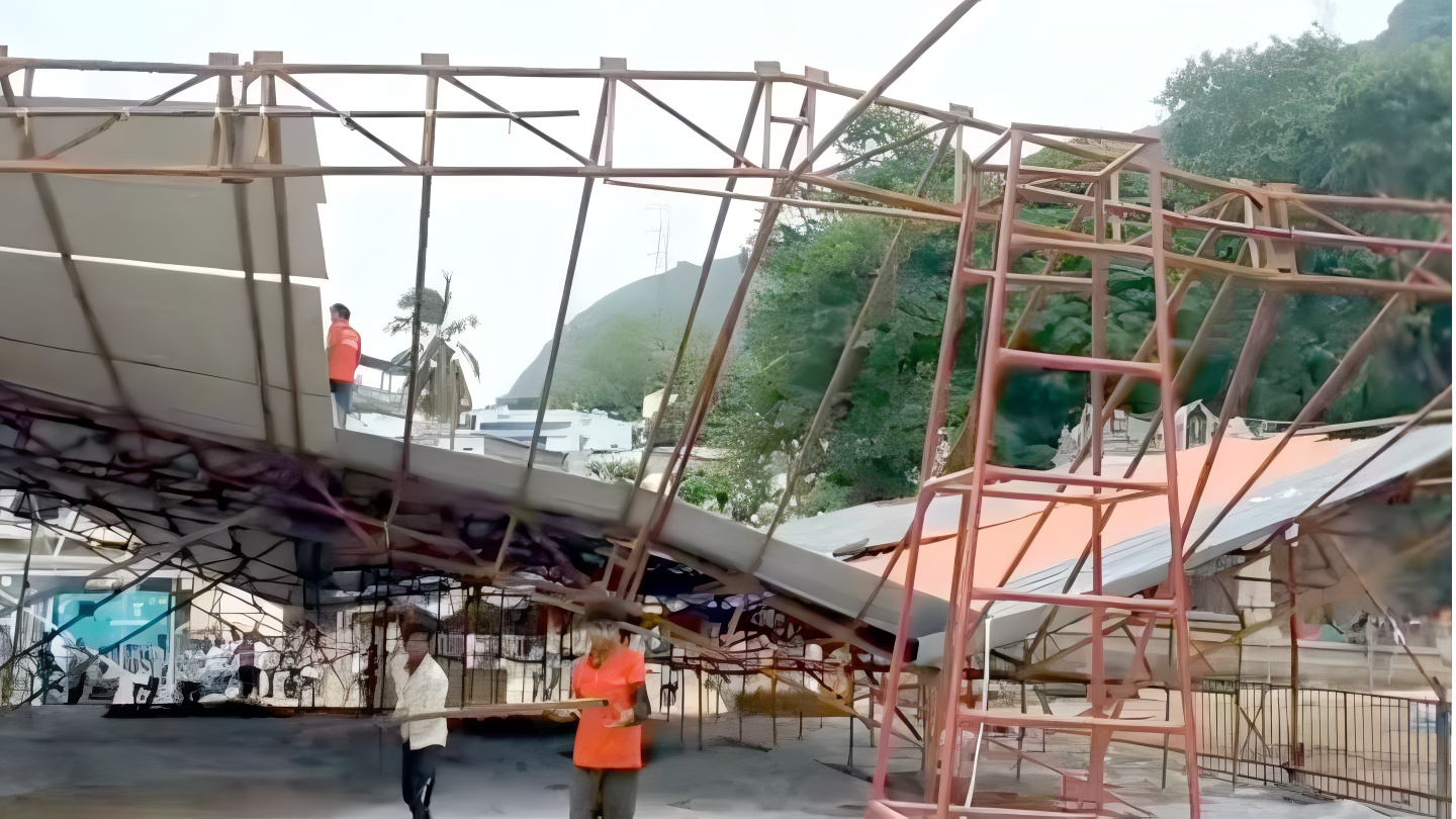 సింహాచలం అప్పన్న సన్నిధిలో మరో ప్రమాదం: గిరి ప్రదక్షిణ షెడ్డు కూలిపోయింది