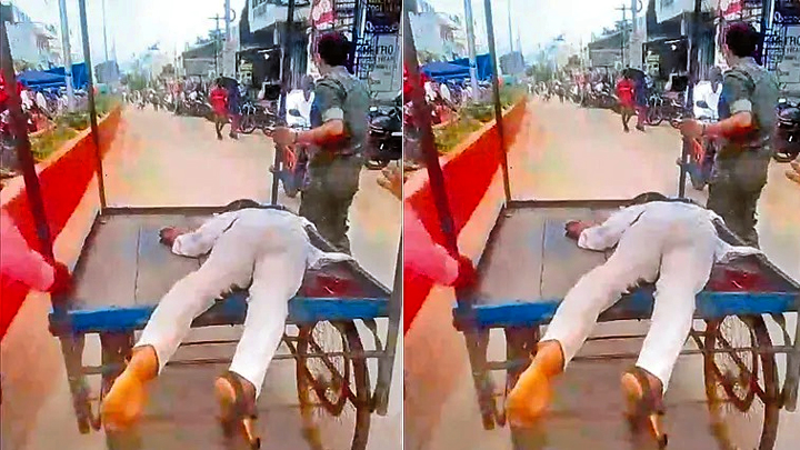 తోపుడు బండిపై మృత‌దేహం తరలింపు.. సీఎం నియోజకవర్గంలో దారుణం