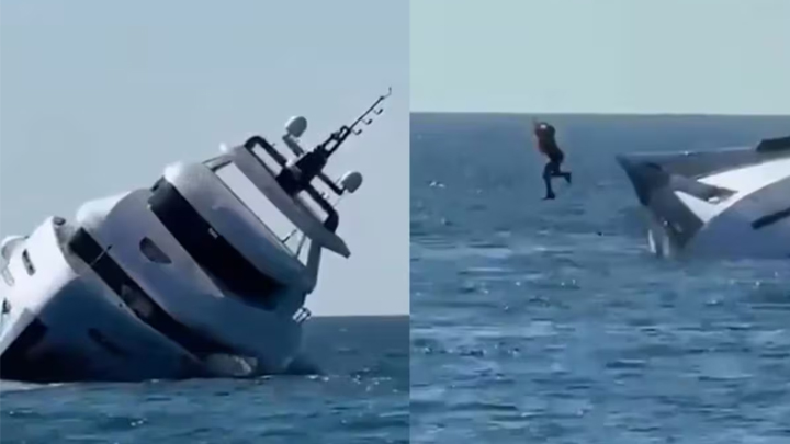 ప్రారంభించిన నిమిషాల్లోనే మునిగిన లగ్జరీ నౌక.. వీడియో వైరల్