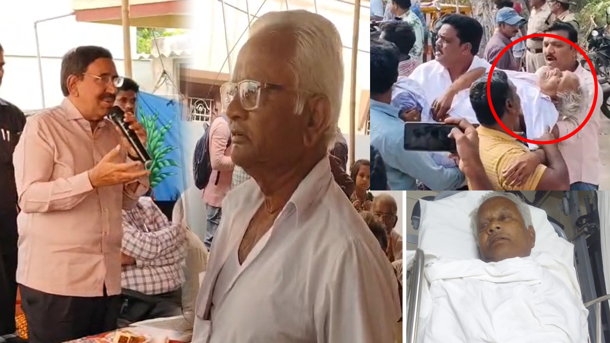 మంత్రి నారాయ‌ణ ఎదుటే కుప్ప‌కూలి అమ‌రావ‌తి రైతు