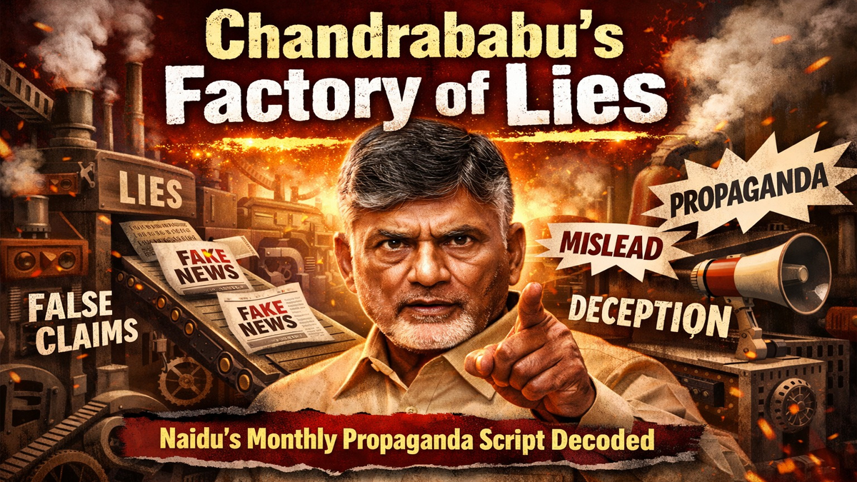 Chandrababu’s factory of Lies.. Naidu’s monthly propaganda script decoded