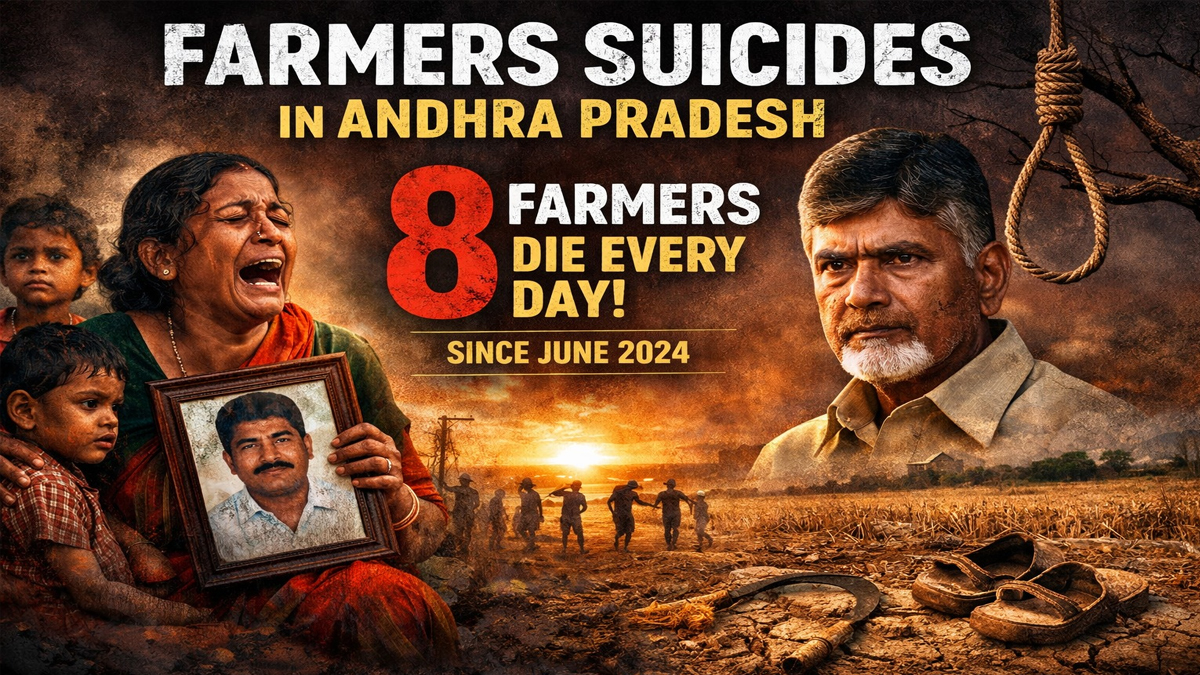 Naidu’s anti-Farmer rule.. 8 Farmers Die everyday in AP