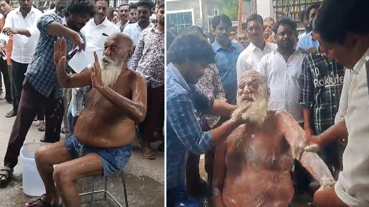 తాడిపత్రిలో జేసీ హైడ్రామా.. పీఎస్ ఎదుటే స్నానం (Video)