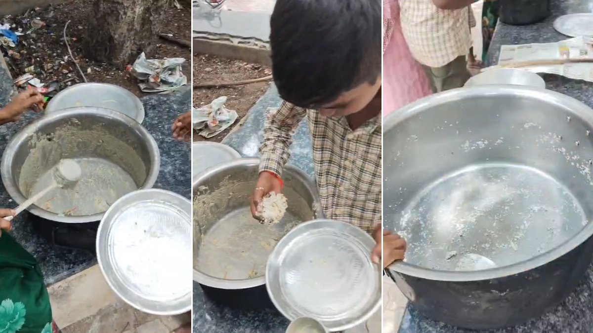 దారుణం.. మెతుకుల కోసం విద్యార్థుల‌ వెతుకులాట